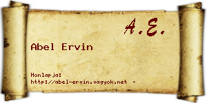 Abel Ervin névjegykártya