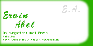 ervin abel business card